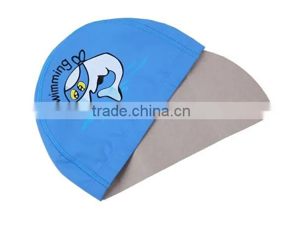 Children Comfortable Wear PU Waterproof Earmuffs Cartoon Dolphin Swimming Cap photo-3