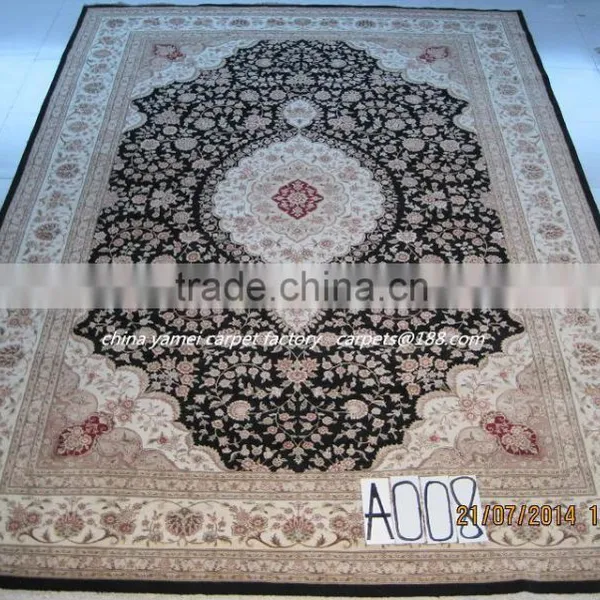 Silk & Wool Carpet Traditional Persian Turquoise Hand Made Wool Carpet Design for Home/hotel Wool Rug