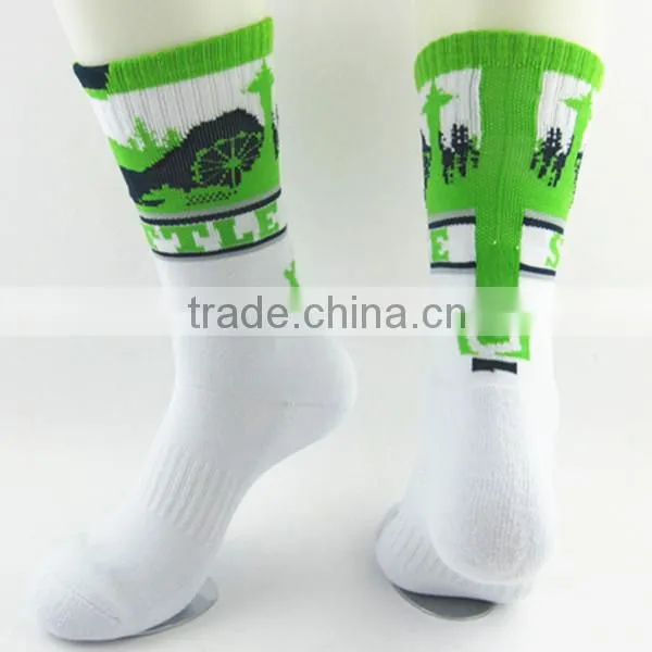 Wholesale Custom Happy Women White Terry Socks photo-4