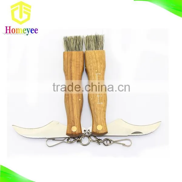 Mushroom Folding Pocket Knife , Hunter Knife With Brush photo-4