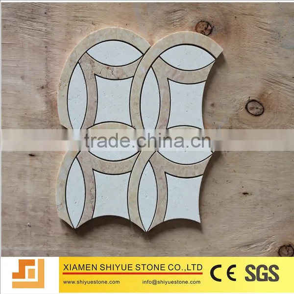 White Carrara Flower Pattern Marble Mosaic Tile photo-4