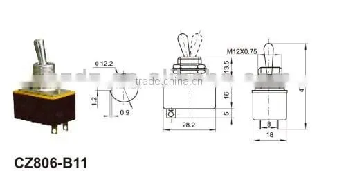 3pin Rocker Switch With Waterproof Cap,Copper Contact Waterproof Electrical Rocker Switch for Electric Recliner photo-5
