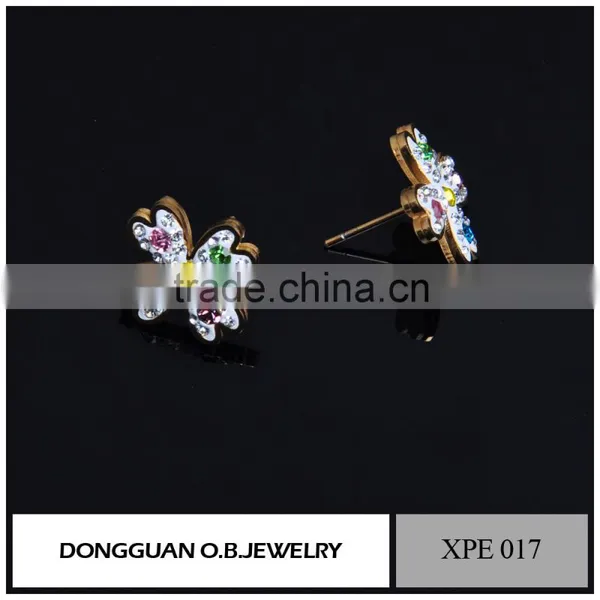 18k Gold Plated Austrian Crystal Dangle Double Pearl Earrings photo-3