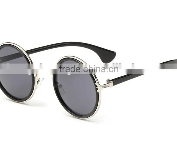 New Arrival Colorful Lens UV400 Round Frame Metal Sunglass photo-2