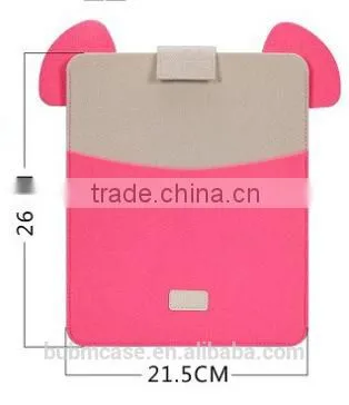 Red Color 9.7 Inch Wool Felt Tablet Case Cute Cartoon Pig Bag Tablet Sleeve Tablet Pouch photo-5