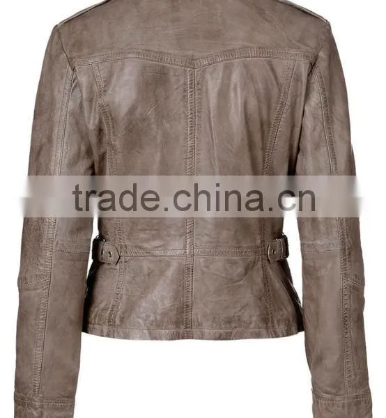 Ladies Fashion Leather Jacket 2016 Top Sale Deisgn photo-2