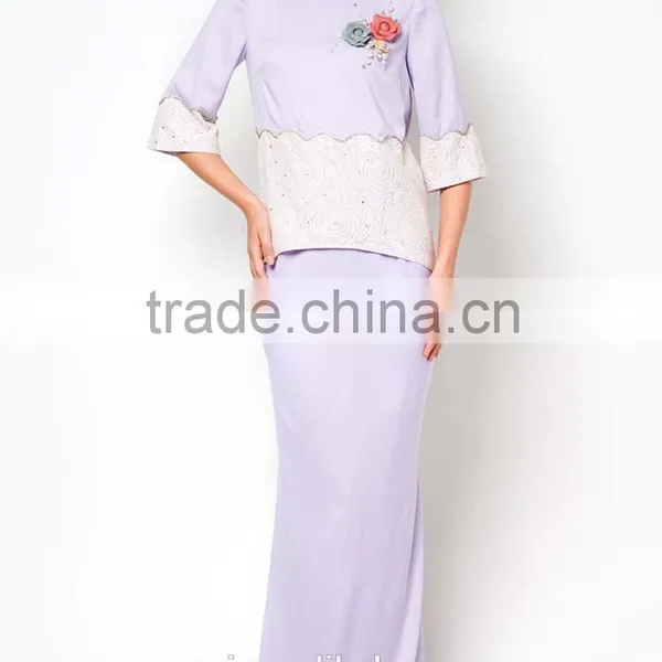 High Quality Appliqued Beaded Hot Girls Summer Muslim Dress photo-5