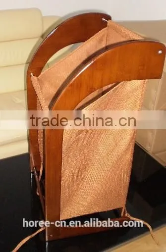 Chinese 100% Household Bamboo Laundry Storage Basket With Mesh Liner photo-3