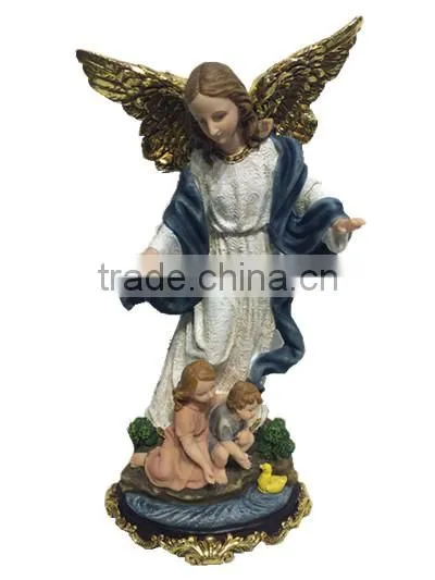 Resin Angel Wing Angel Figurine Religious Statue Figurine With Babies photo-2