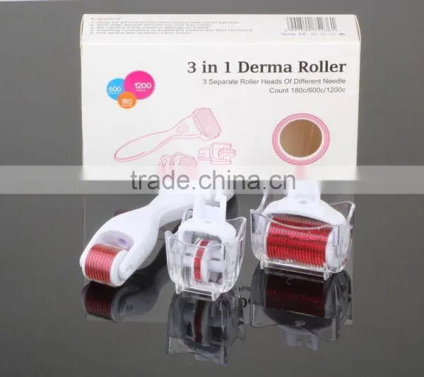 2015 New Arrival 3 in 1 Gold Mezoroller Dermaroller Mesoroller Derma Mezo Meso Roller Erase Skin Lifting Face Care Cleaner photo-3
