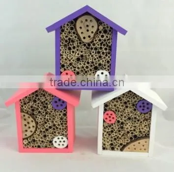 New Fashion FSC Wooden Garden Hanging Bee Insect Hotel House Cage photo-5