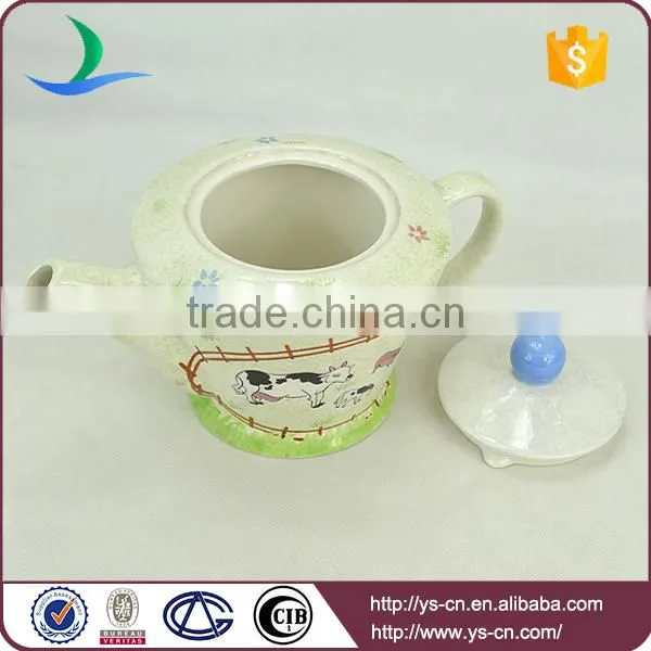 Simple Style Ranch Decal Ceramic Tea Pot For Home photo-4
