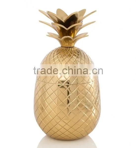 Antique Brass Pineapple Ice Bucket and Wine Cooler photo-5