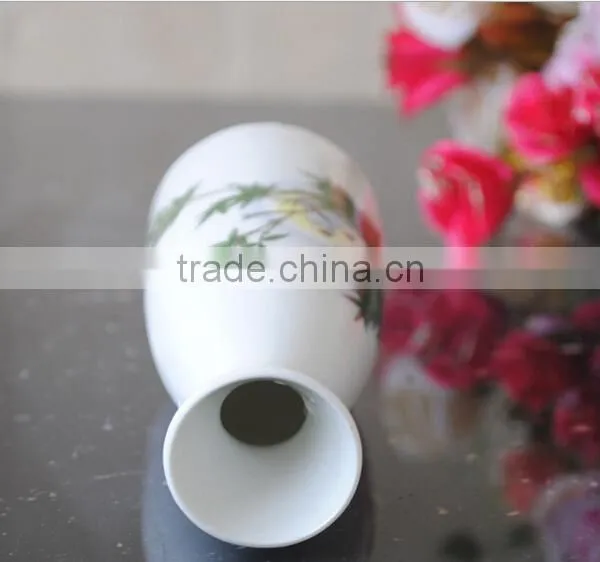 Haonai Wholesale Bamboo Decal High-temperature Ceramics Porcelain Flagon Wine Set photo-2