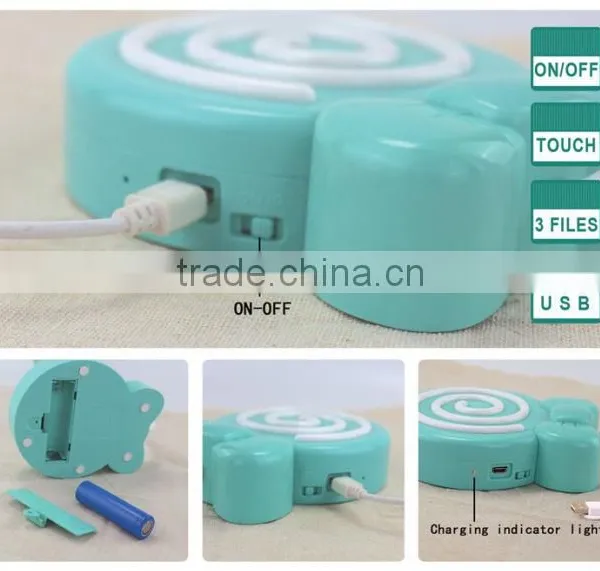 Cute Lollypop Shape Table Lamp With Touch Sensor, USD Charge LED Night Light For Study photo-6