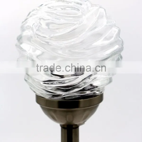 120mm Crackle Ball Stainless Steel Solar Garden Lawn LED Path Light photo-3