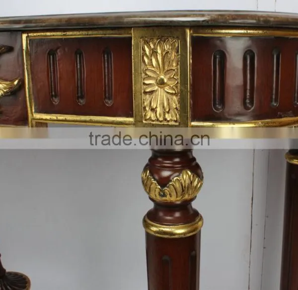 Art Deco Brown And Gold Console Table photo-4