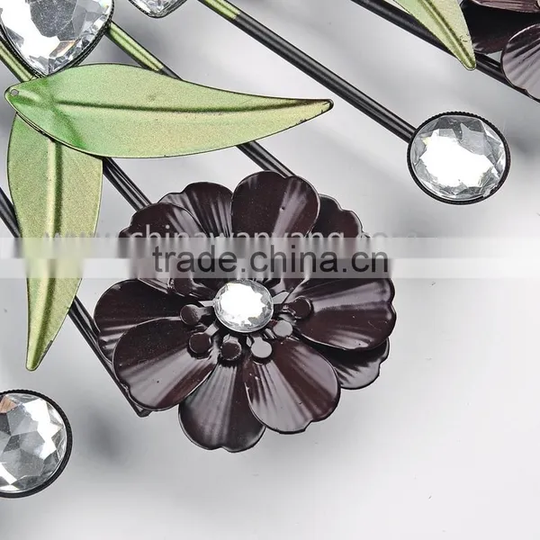 Red Flower Metal Heart Wall Digital Clock photo-4