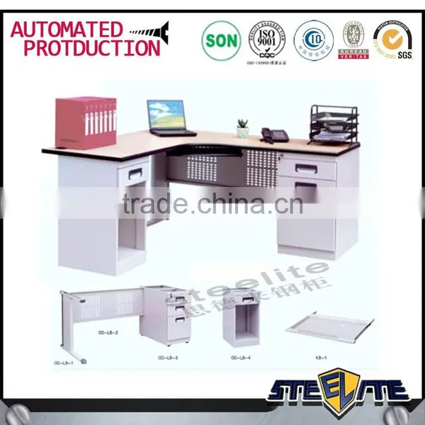 L Type Office Table Office Boss Table Portable Computer Desk Folding Table for Sale photo-2