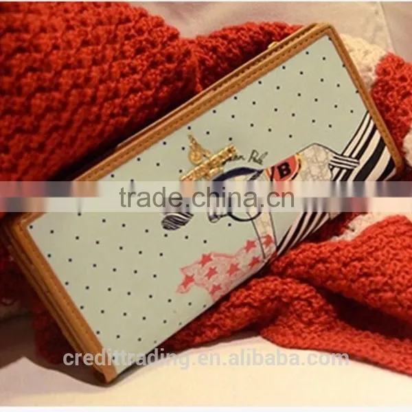 2015 New Style Fashion Cheap Leather Women Canvas Wallet photo-2