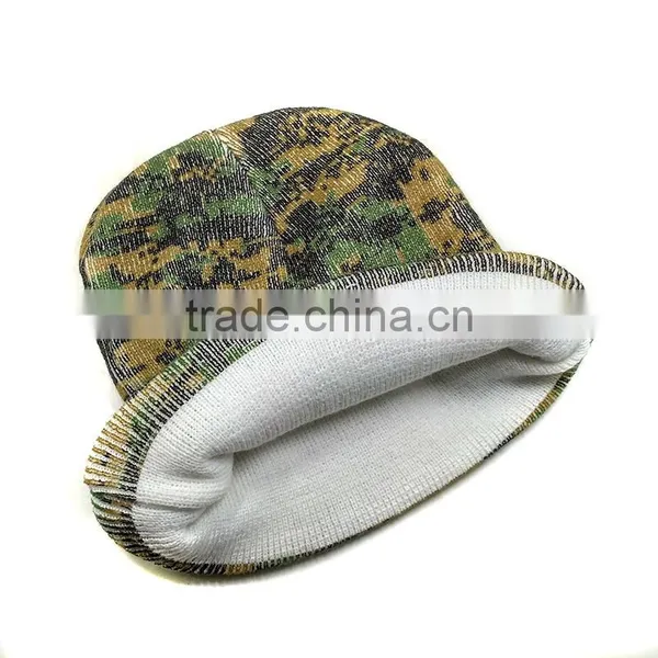 China Wholesale Acrylic Custom Cuff Pritted Knit Cap photo-2