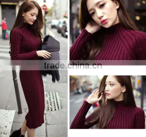 Sexy Womens Winter Knit Wear Ladies Knitted Sweater Jumper Long Sleeve Dress Top photo-3