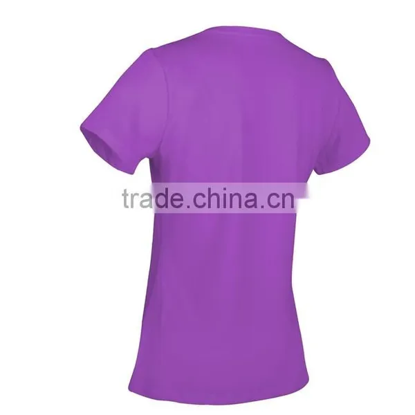 China Fashion Short Sleeve V-neck Collar Garment Dye Dacron T-shirt photo-2