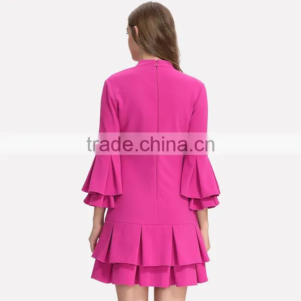 New Fashion Pleated Lantern Skirt Dress Elegant Ladies Skater Dress photo-5