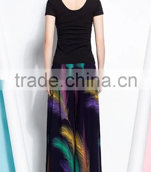 Summer Lady Wide Hips Casual Loose Wide Leg Square Dance Pants photo-4