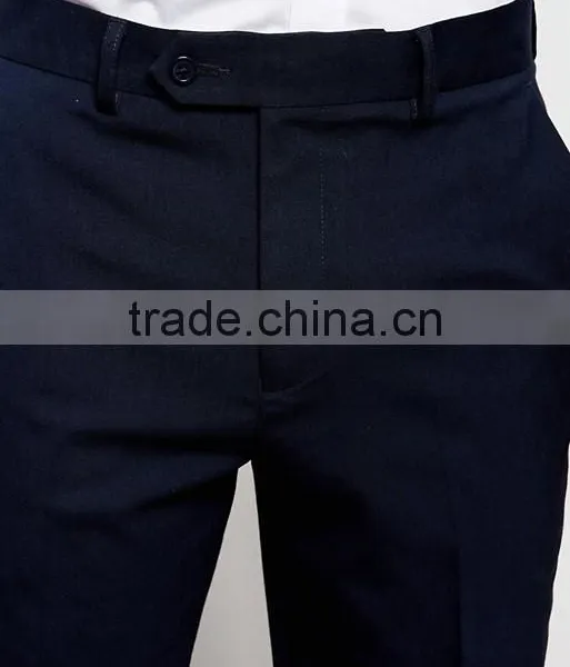 High Quality Latest Custom Slip Pockets Men's Navy Slim Fit 100% Cotton Smooth Woven Fabric Anti Wrinkle Zip Fly Casual Shorts photo-3