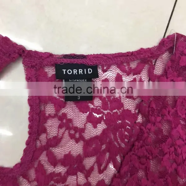 Yiwu Branded Red Ladies Lace Tops Factory Closeout photo-4