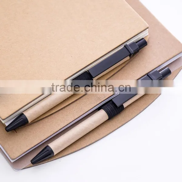 Hardcover Spiral Binding Planner With Pen Holder Kraft Cover Notebook Custom photo-3