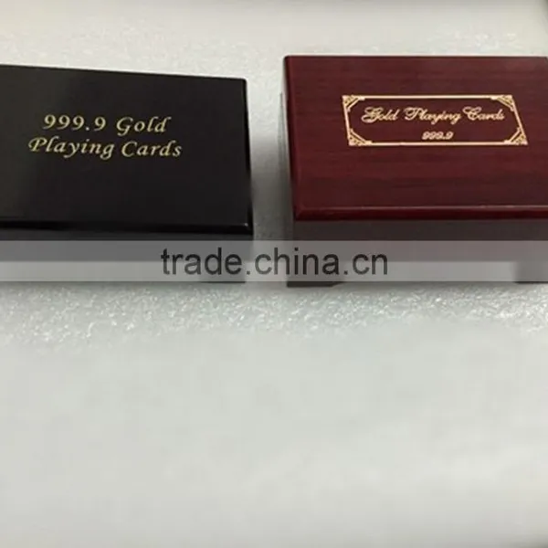High Quanlity Gold Foil Plated Poker Playing Card Wooden Box For Gifts photo-4