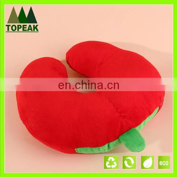 Custom Travel U Shape Plush Strawberry Neck Pillow Cute Red Neck Pillow photo-3