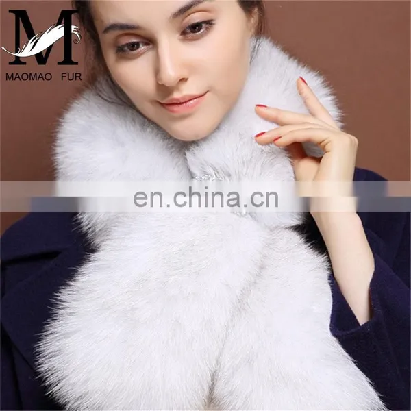 Star Style Women Winter Fox Fur Scarf Collar Super Fashion Long Scarf photo-4