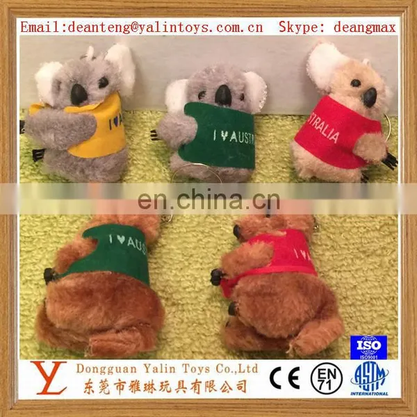 Pleasing mini plush cute koala bear keychain toy with dress
