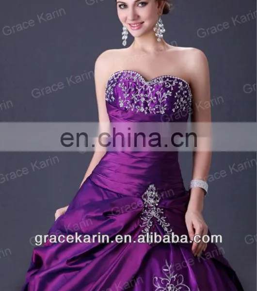 2015 Purple Grace Karin Sweetheart Quinceanera Dresses Strapless High Quality and Cheap CL2515 photo-2