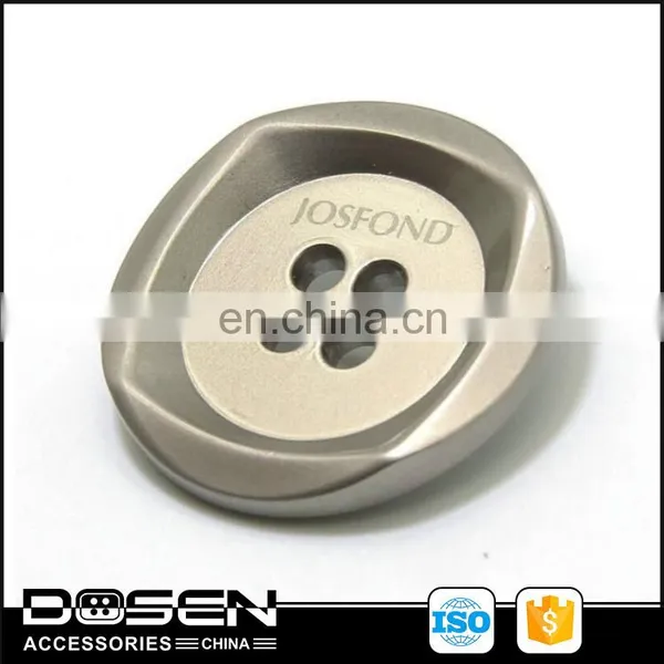 Shiny Gold Color 4 Holes Button Custom Engraved Logo Dipped Center Metal Button Difference Size Zamak Button for Jacket Shirt photo-2