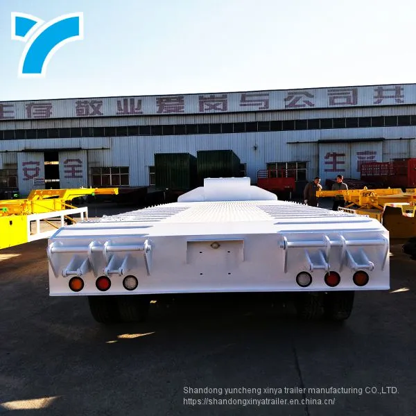 Made in China Gooseneck Low Platform Semi Low Flatbed Trailer Lowbed Truck Trailer for Sale photo-4