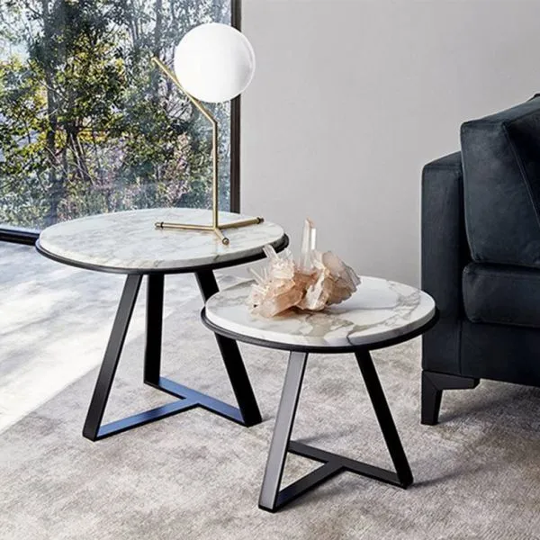 Solid Surface White Marble Coffee Table Convertible Coffee Table to Dining Tables for Furniture photo-5