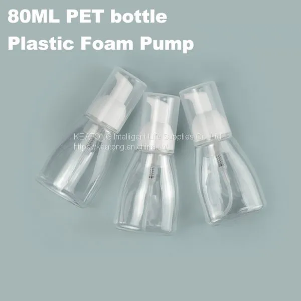 Manufacture Wholesale 80ml PET Plastic Clear Bottle With PP Material Foam Pump