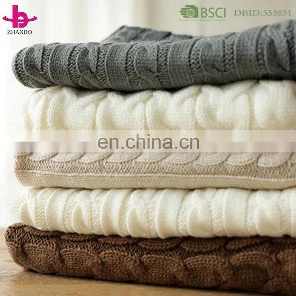 Hot Selling High Quality 100% Cotton/Acrylic Cable Knit Decorative One Layer Multifunction Throw Pillow Covers for Couch photo-6