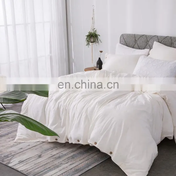 High Quality Wrinkle Resistant Full Size Adult Bedding Set Solid Duvet Cover Sets photo-3