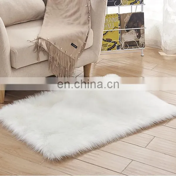 Factory Custom Luxury and Soft Faux Fur Rug White Lamb Rug Carpet photo-2