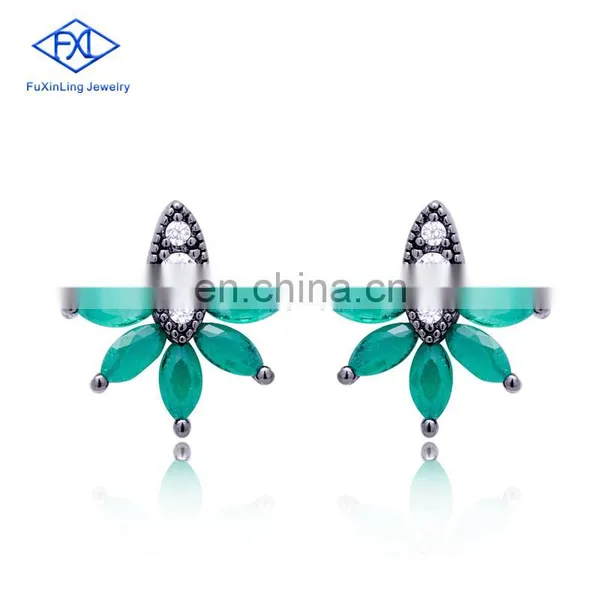 Luxury Female Zircon Green Fashion Women Earing Zircon Jewelry Sublimation Jewelry Diamond Earrings Stud photo-5