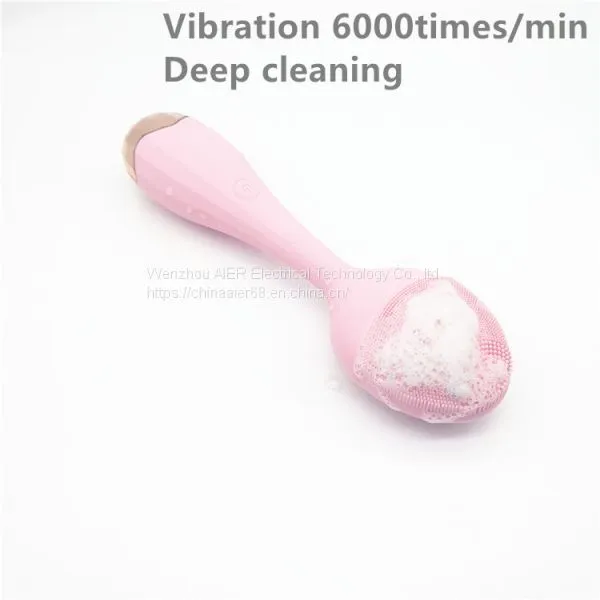 Rechargeable Silicone Facial Cleansing Brush Waterproof Electric Face Massager Anti-aging photo-3