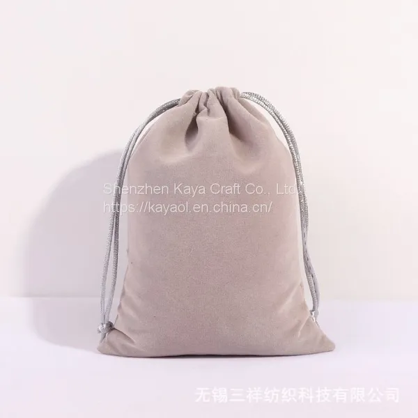 Custom Flannel Drawstring Bags Jewelry Pouches With String