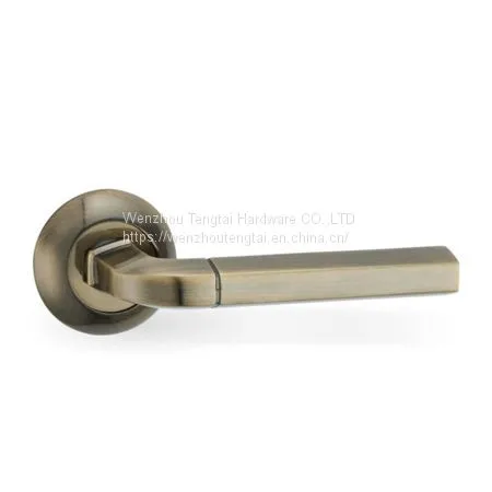 Internal External Aluminum Door Handle for European Wooden Door Mortise Lock Hardware