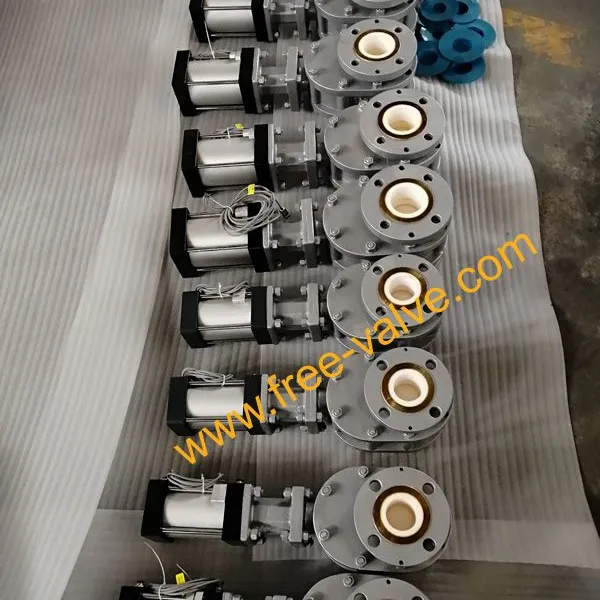 Pneumatic Full Ceramic Lined Double Disc Gate Valve photo-4