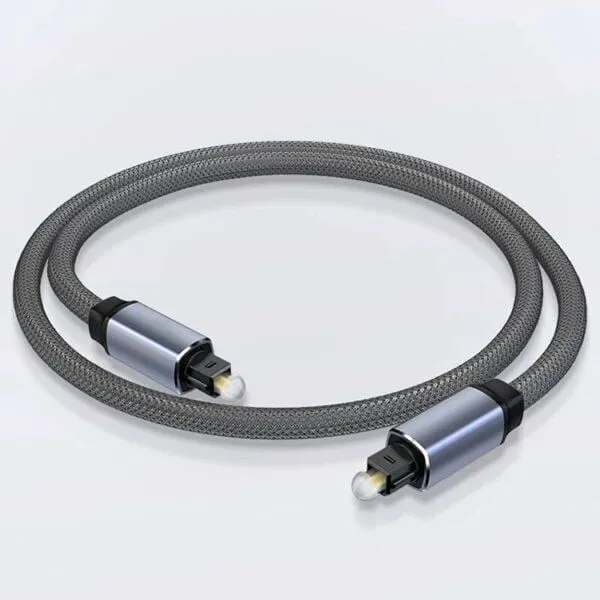 OEM Factory Wholesale OD4.0 Nylon Braide 1.5m Aluminum Shell Toslink Optical Cable for Audio-Bookshelf Speakers & Soundbar photo-2